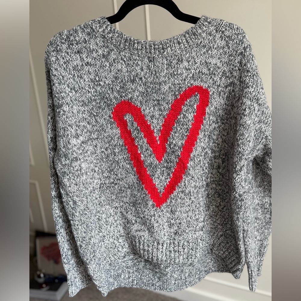 Lift Grey Heart Sweater